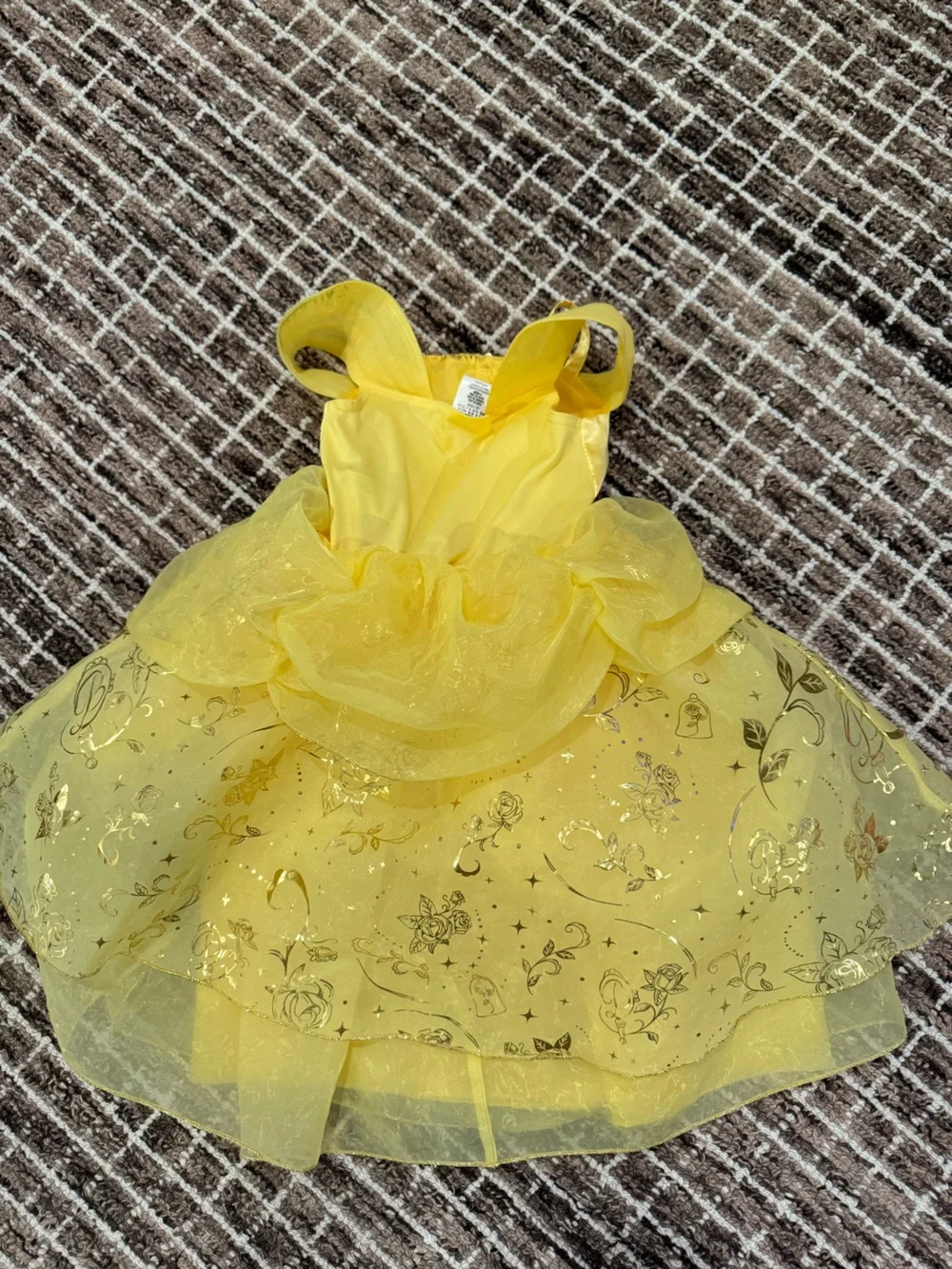 Disney Store Princess Belle Costume with Pink Rose Accents size 4T